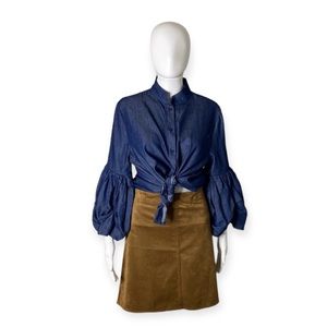 Sophie Max Cognac A-Line Skirt Size M